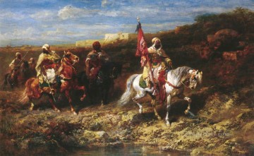 馬 Painting - 風景の中のアラブの騎士 アラブのアドルフ・シュレイヤー